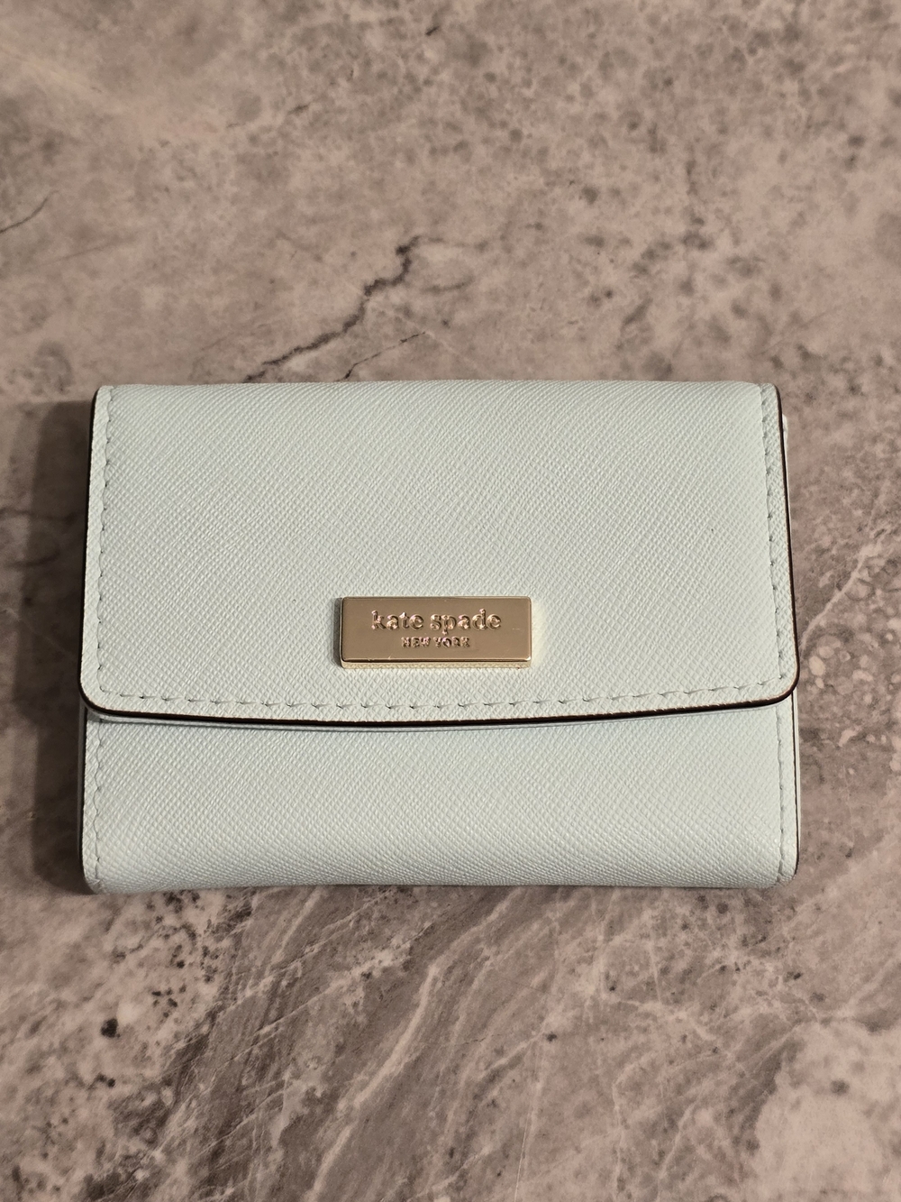 Kate Spade New York Light Blue Saffiano Leather Wallet - Picture 9 of 10
